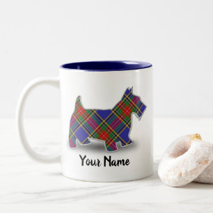 Taza Bicolor Clan MacBeth Tartan Scottish Terrier