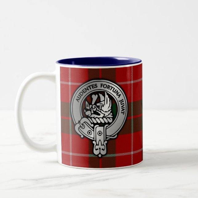 Taza Bicolor Clan MacKinnon Escudo y Tartán (Izquierda)