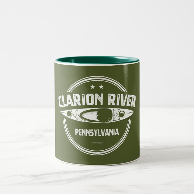 Taza Bicolor Clarion River Pennsylvania Kayaking (Centro)