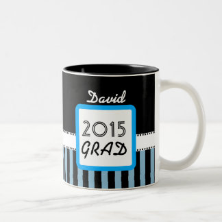 Taza Bicolor Clase de 2015 CUAESQUIERA rayas azules conocidas