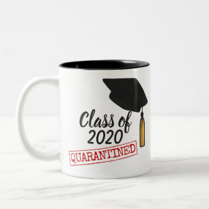 Taza Bicolor Clase de 2020, clase de oro de graduación en cuare