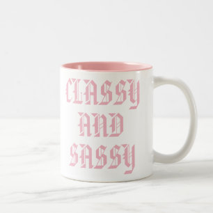 Taza Bicolor Clásica y Sassy Mug   Mug de eslogan de humor rosa