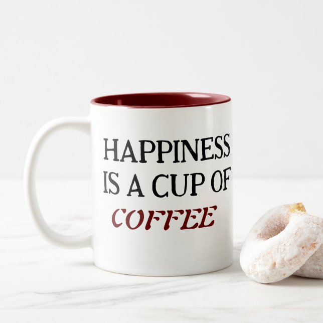 Taza Bicolor Clásico de café de dos tonos (Con donut)