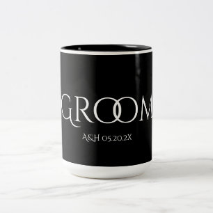 Taza Bicolor Clásico Groom negro y blanco