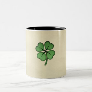 Taza Bicolor Clásico irlandés Lucky Shamrock