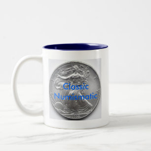 TAZA BICOLOR CLÁSICO NUMISMÁTICO