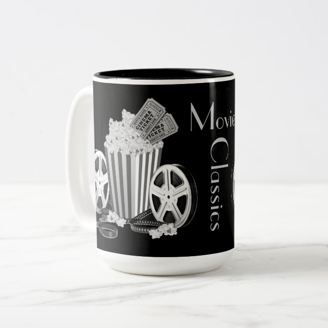 Taza Bicolor Clásicos de películas en blanco y negro (Anverso izquierdo)