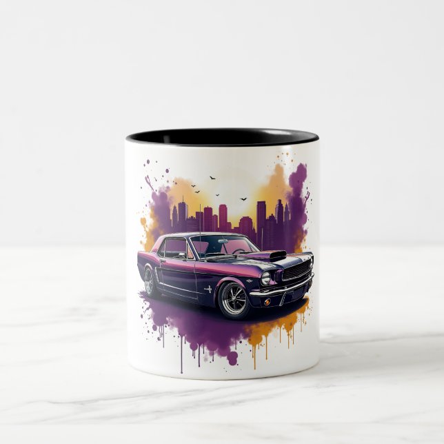 Taza Bicolor Classic Mustang Muscle Car (Centro)