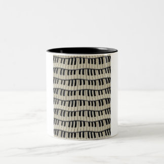 Taza Bicolor Claves De Piano De Rock Y Rollo