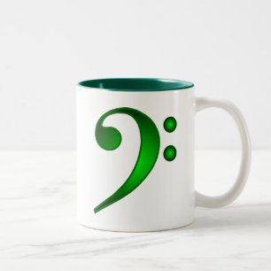 Taza Bicolor Clef bajo verde metálico