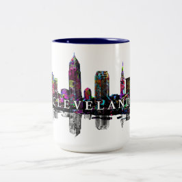 Taza Bicolor Cleveland, Ohio en graffiti