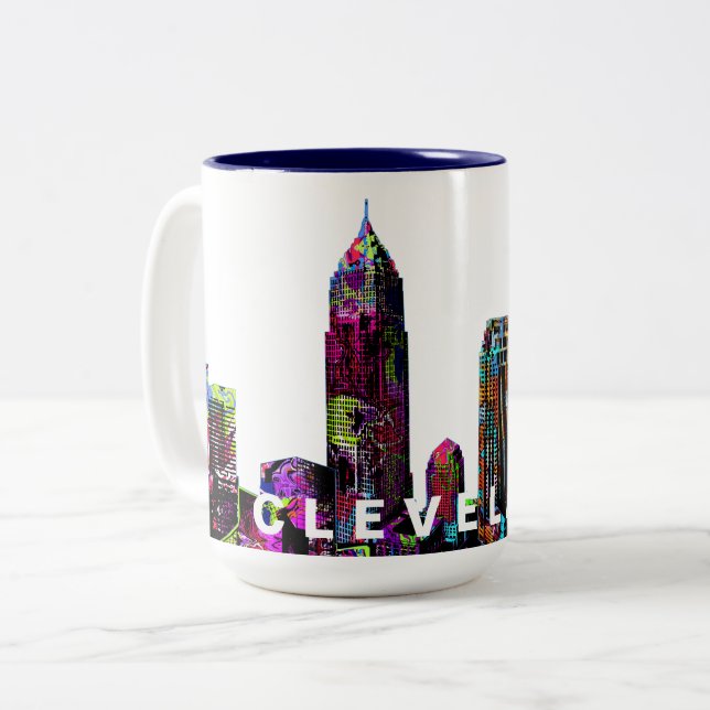 Taza Bicolor Cleveland, Ohio en graffiti (Anverso izquierdo)