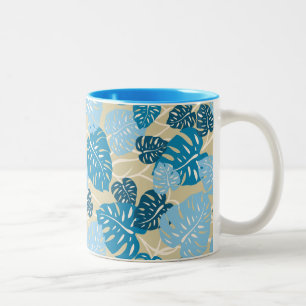 Taza Bicolor Cliff Hanger Hawaiian Monstera Leaf