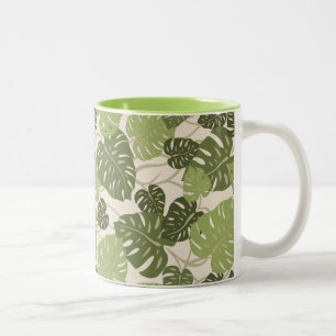 Taza Bicolor Cliff Hanger Hawaiian Monstera Leaf