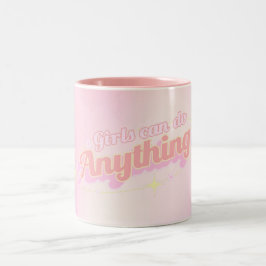 Taza Bicolor Club de Chicas Empoderados: Los Chicas Pueden Hace
