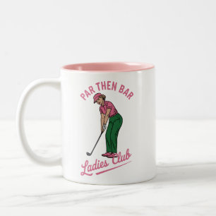 Taza Bicolor Club de Damas de Golf Par Luego Bar Chica de Golf