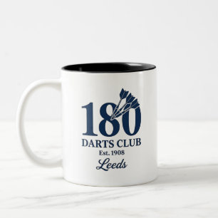 Taza Bicolor Club de Dardos Leeds Est 1908