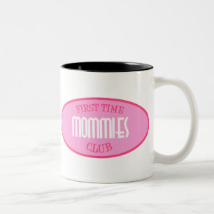 Taza Bicolor Club de las mamás de la primera vez (rosa)