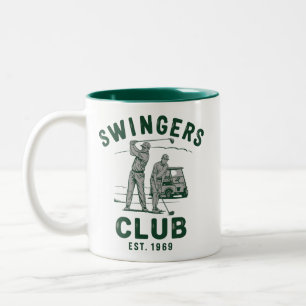 Taza Bicolor Club de Swingers Divertido Sarcástico Golfista de 