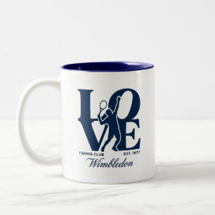 Taza Bicolor Club de Tenis Amor Wimbledon Est 1877