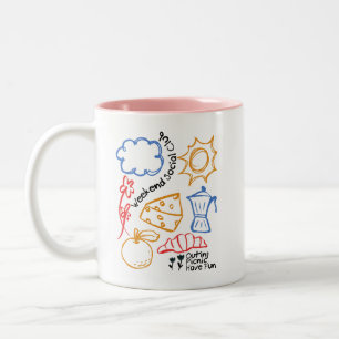 Taza Bicolor Club Social de Fin de Semana Garabato de Picnic Co