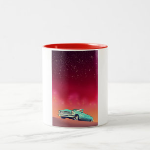 Taza Bicolor Coche Antiguo Vintage