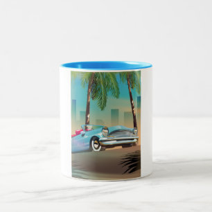 Taza Bicolor Coche Clásico Retro