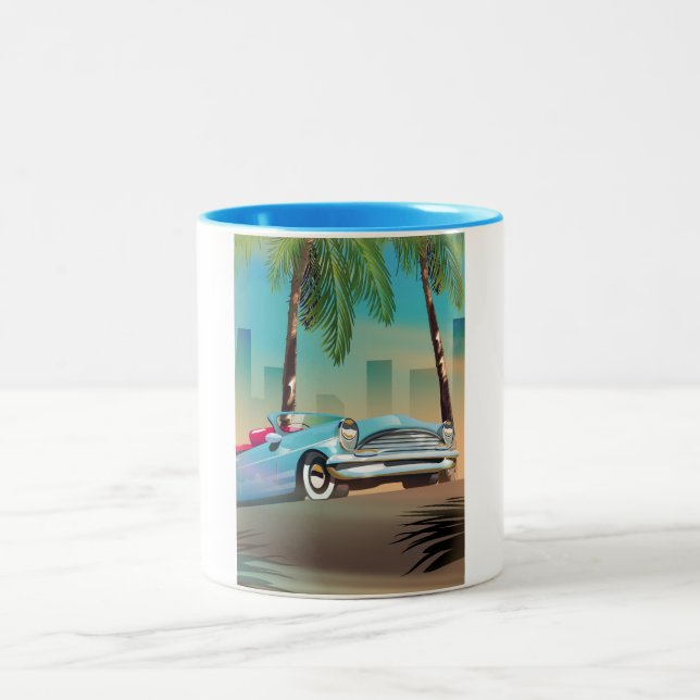 Taza Bicolor Coche Clásico Retro (Centro)