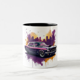 Taza Bicolor Coche muscular Mustang clásico