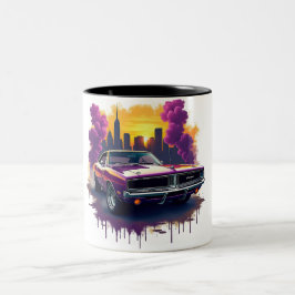 Taza Bicolor Coche Musculoso con Grafitis