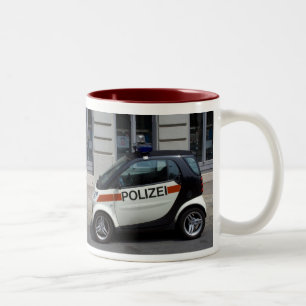 Taza Bicolor coche policía elegante