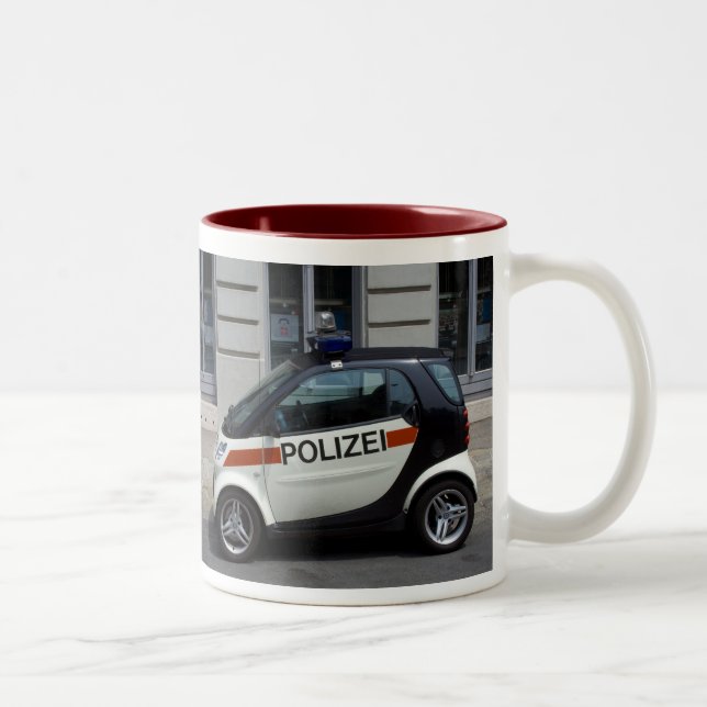 Taza Bicolor coche policía elegante (Derecha)