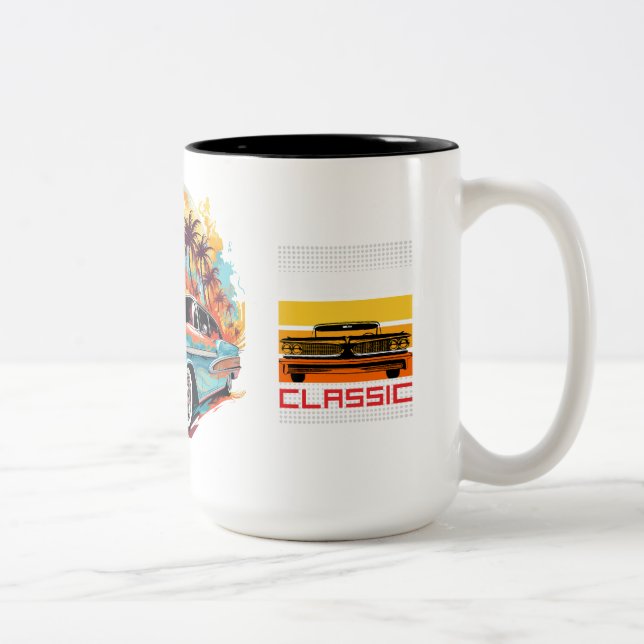 Taza Bicolor Coches clásicos (Derecha)
