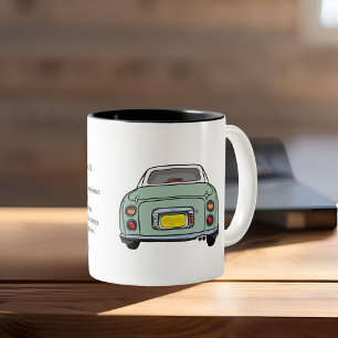 Taza Bicolor Coches de Figaro verde esmeralda con citas de Toki