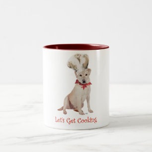 Taza Bicolor Cocinando con Labrador Retriever Amarillo