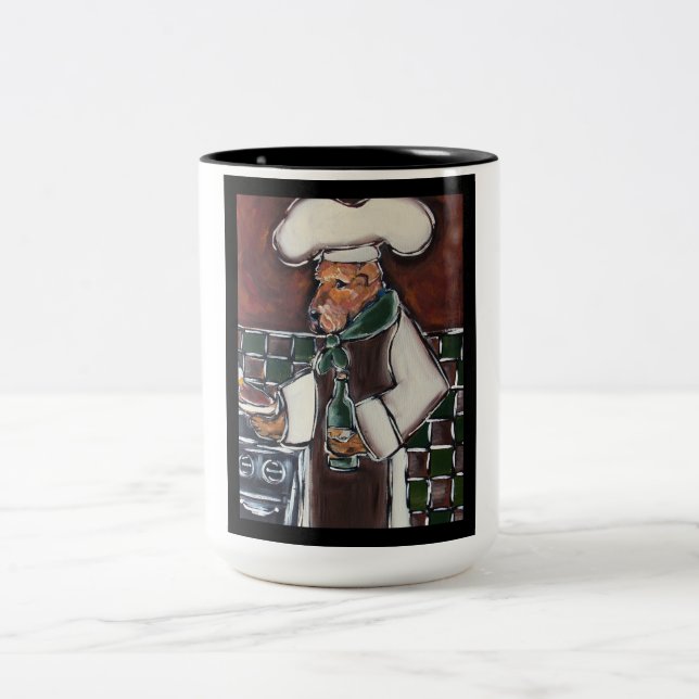 Taza Bicolor Cocinero Airedale (Centro)