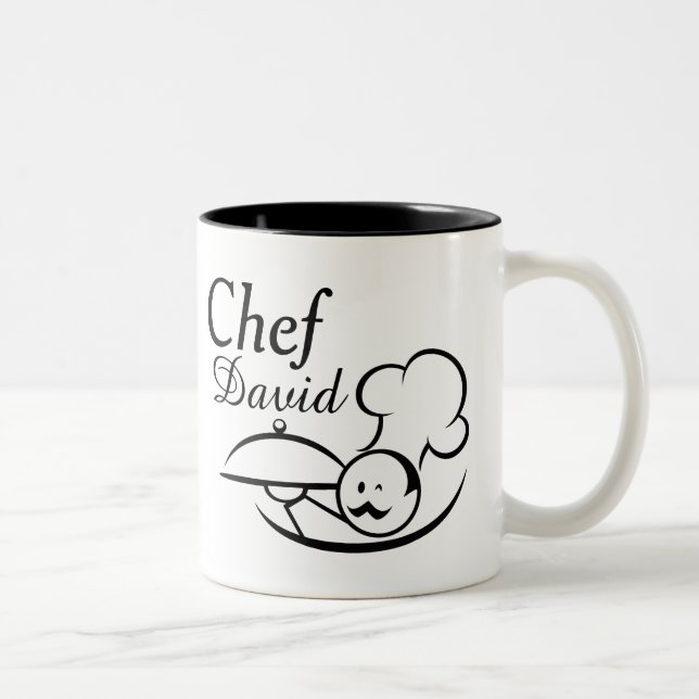Taza Bicolor Cocinero ilustrado personalizado (Derecha)