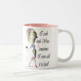 Taza Bicolor Cocino con el vino, añado a veces al regalo