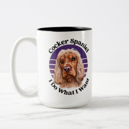 Taza Bicolor Cocker Spaniel divertido cita con dos tonos de caf