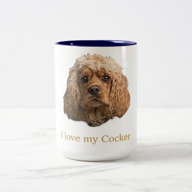 Taza Bicolor cocker spaniels (Centro)