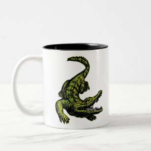 Taza Bicolor Cocodrilo vintage