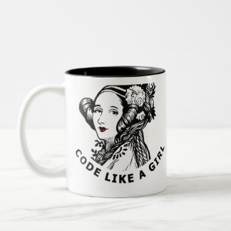 Taza Bicolor Código De Camisetas De Ada Lovelace Como Un Chica