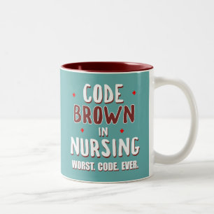 Taza Bicolor Código marrón de Enfermería peor código de la hist