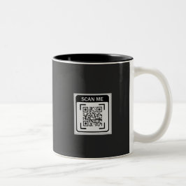 Taza Bicolor Código QR de Logotipo Simple Negocios Negro