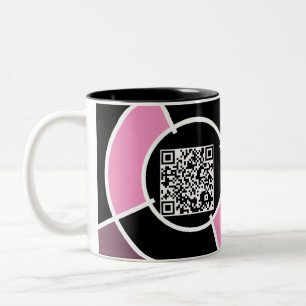 Taza Bicolor código rosado de la diana QR