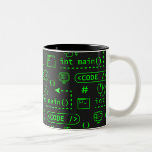 Taza Bicolor Código y materia - negro
