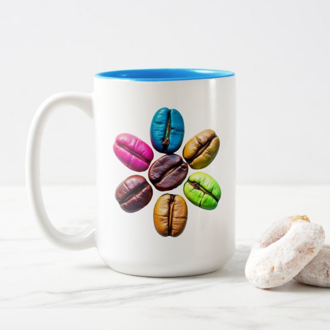 Taza Bicolor Coffee Bean Mug (Con donut)