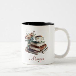Taza Bicolor Coffee Boho Typografía acuarela floral