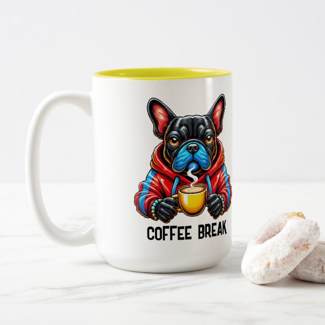 Taza Bicolor Coffee Break  (Con donut)