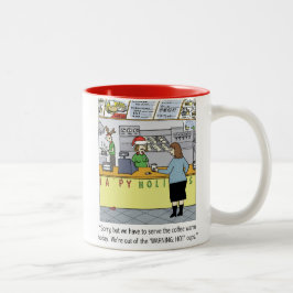 Taza Bicolor Coffee cálido Personalizado de vacaciones cómicas 